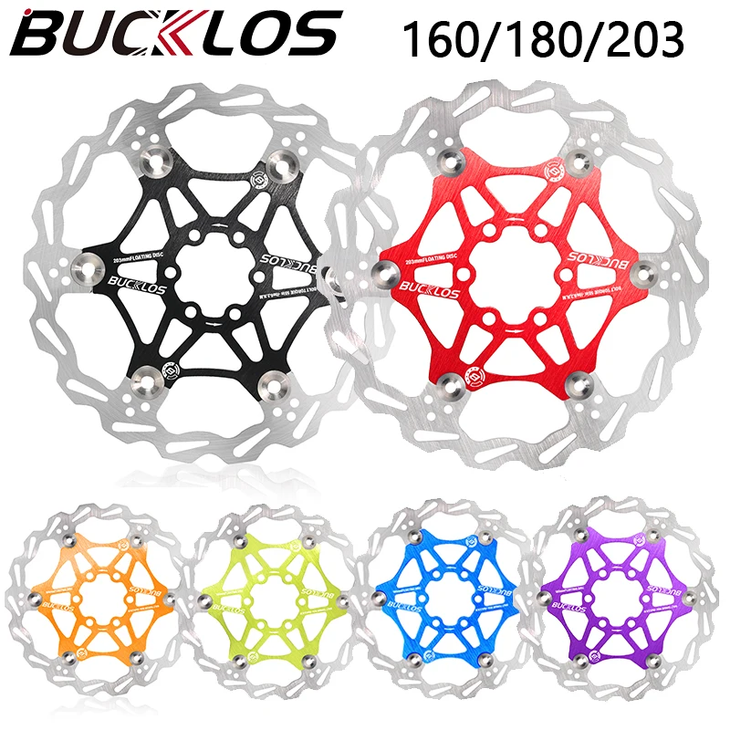 BUCKLOS Bicycle Brake Disc 160mm 180mm 203mm Bike Floating Rotor Heat Dissipation Bike Hydraulic Disc Brake Rotor for SHIMANO