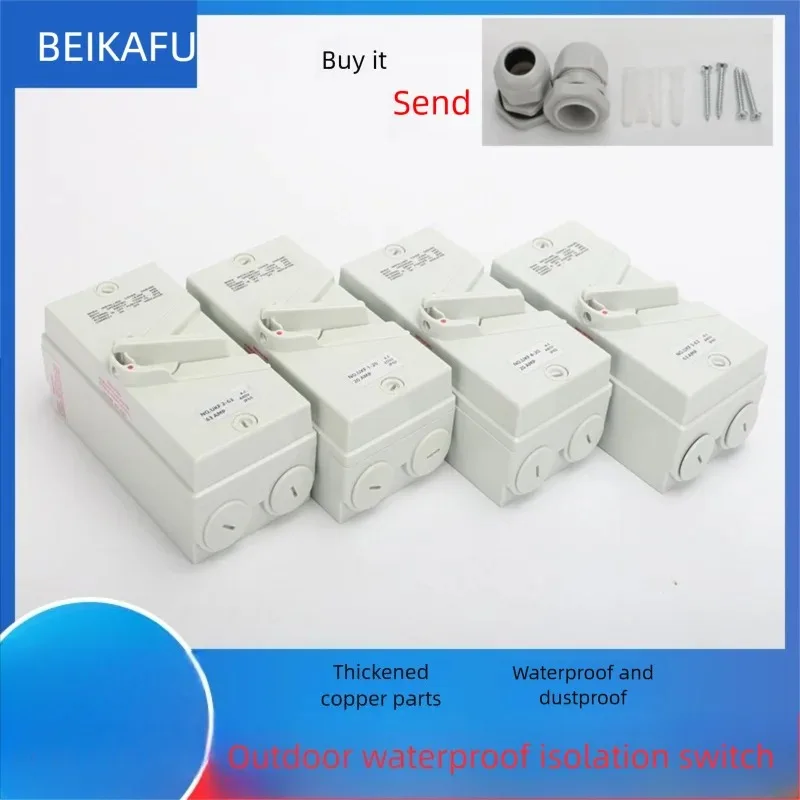 Waterproof Outdoor UKF Isolating Switch 35A 60A, High-power 380V Single/Three-phase 3-phase 4-wire Knife Switch