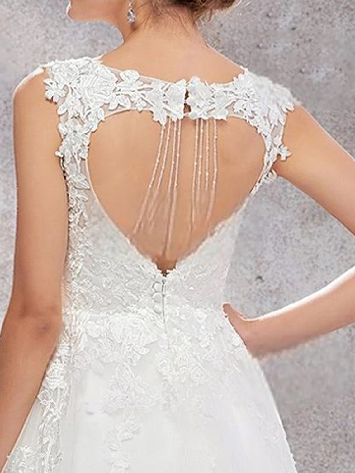 โมเดิร์น A-Line ชุดแต่งงานภาพลวงตาคอซาติน Tulle ลูกไม้ไม่สมมาตร Beach ชุดเจ้าสาว 2025 ฟรีที่กําหนดเอง