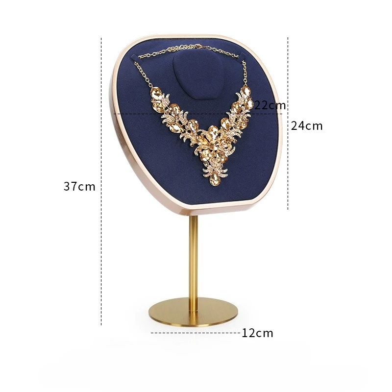 

Blue microfiber staircase jewelry display stand necklace ring earring display stand showcase jewelry display props