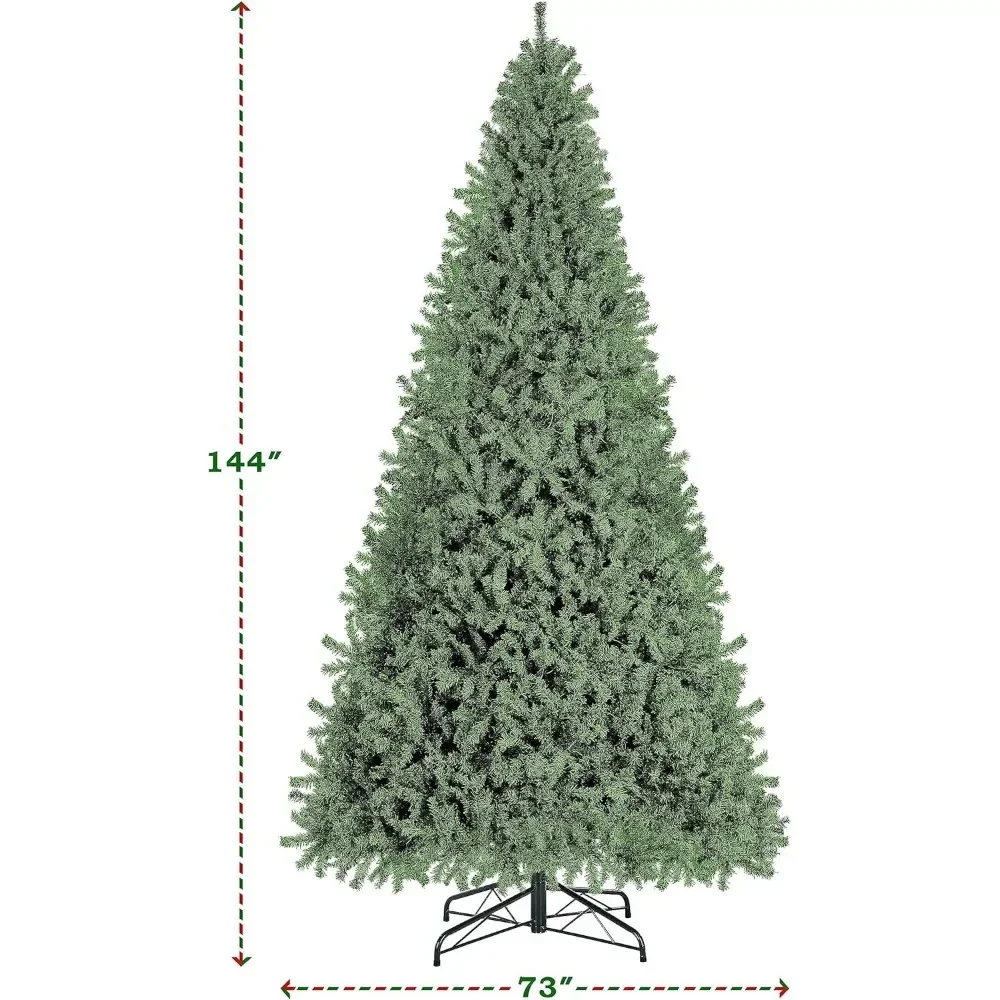 12ft Artificial Christmas Pine Tree ,for Home Party Decoration with 1500 Warm White Lights , Prelighted Holiday Xmas Tree