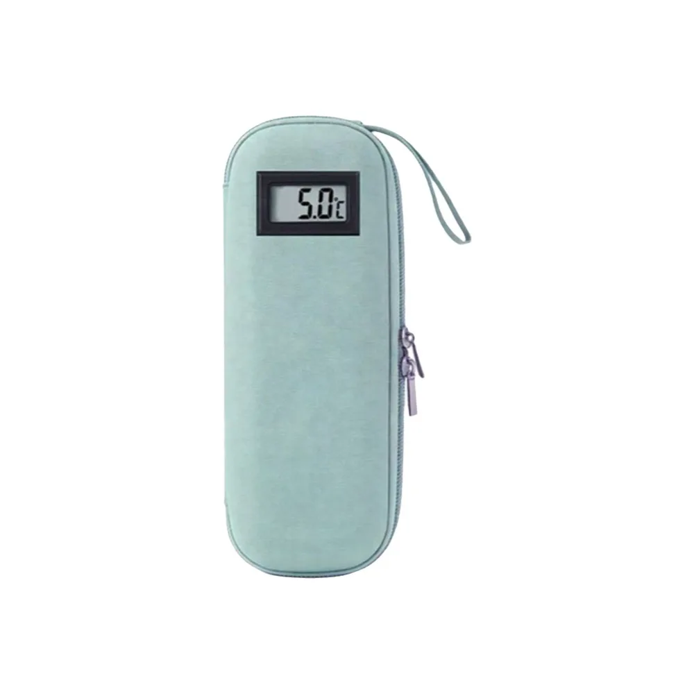 Oxford Cloth Insulin Cooler Bag Insulin Vial Protector Waterproof Insulin Vial Storage Case Thermometer Display