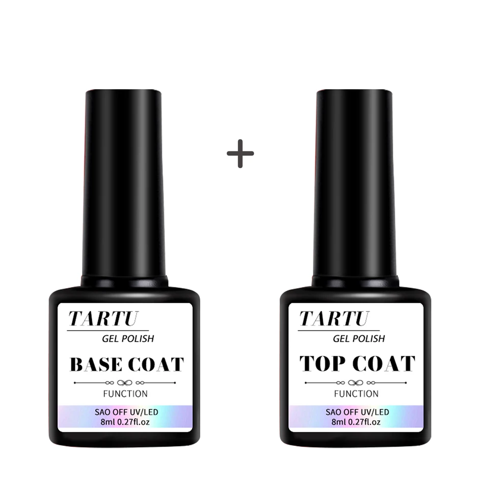8 ml Set de gel funcional para uñas con capa base y capa de brillo, capa mate, gel polish removible para diseño de uñas 2