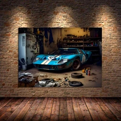 Vintage Garage Sports Car Posters Canvas Paintings Wall Art Canvas Painting Modern Home Bedroom Decoration Pictures Unframed