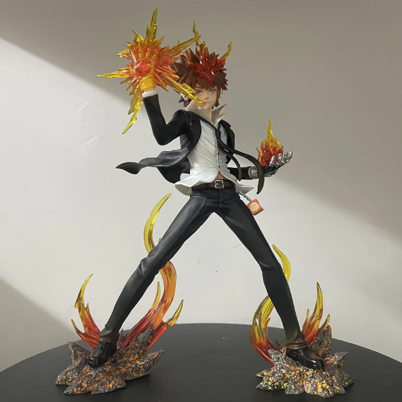 

28cm Anime HITMAN REBORN Action Figure Tsunayoshi Sawada Figuras Collection Model Ornament Manga Tsuna Figurine Peripheral Gift
