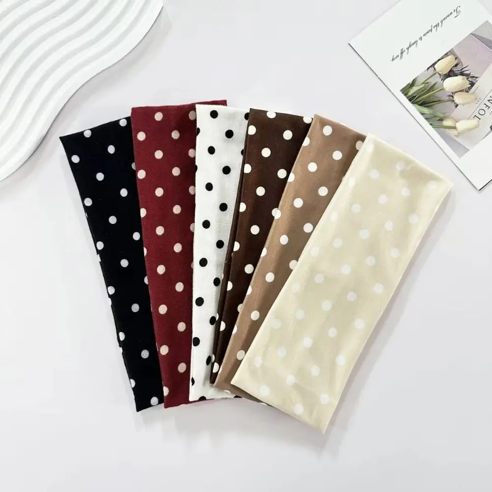 New Polka Dot Yoga Headband Sweat-absorbent Hair Accessories Sport Hairband Elastic Women's Hairband