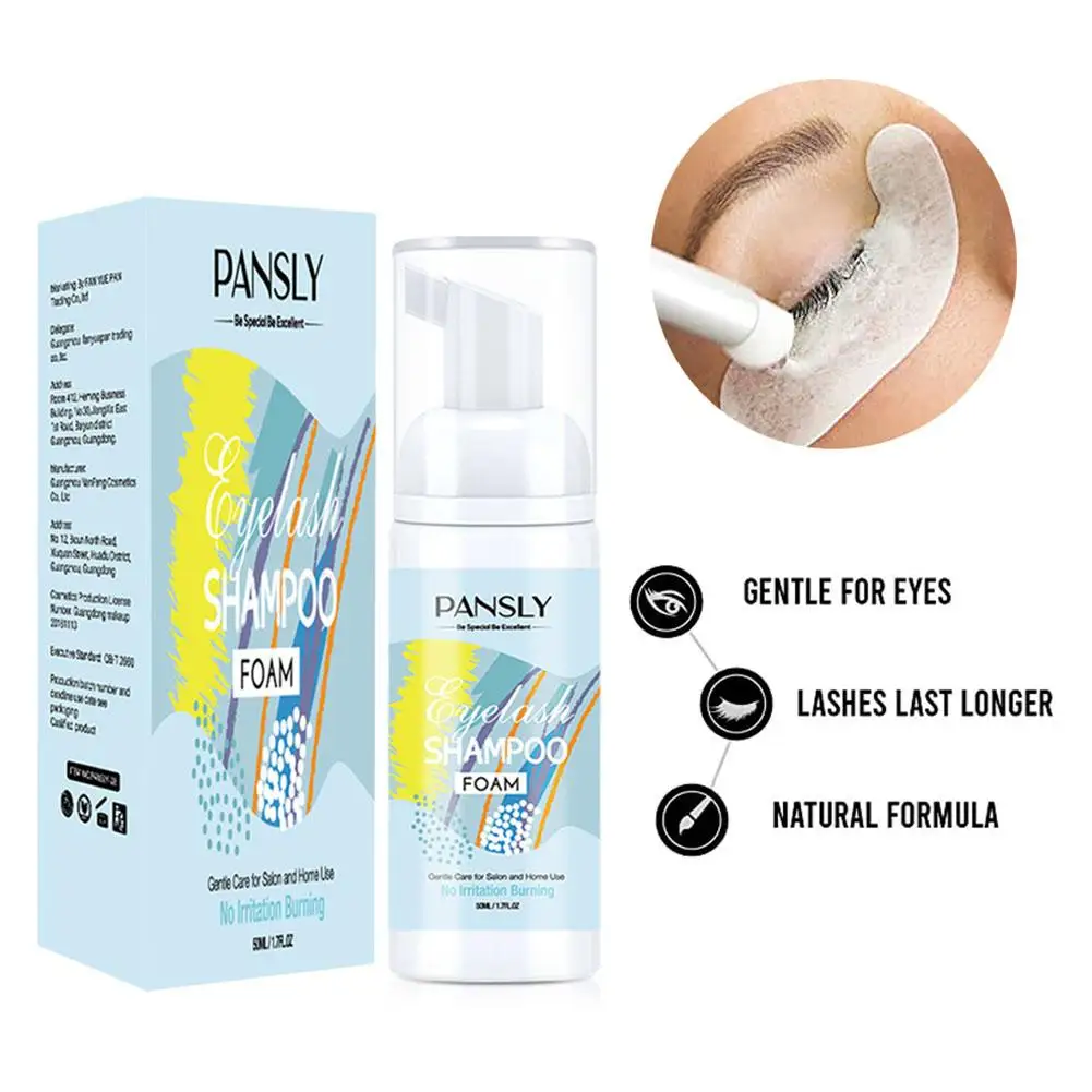 50ml Extension ciglia pennello Shampoo Kit Extension ciglia Lash Foam etichetta all'ingrosso Lash Clean Glue Cleansing Eye Pump Gl B4O7