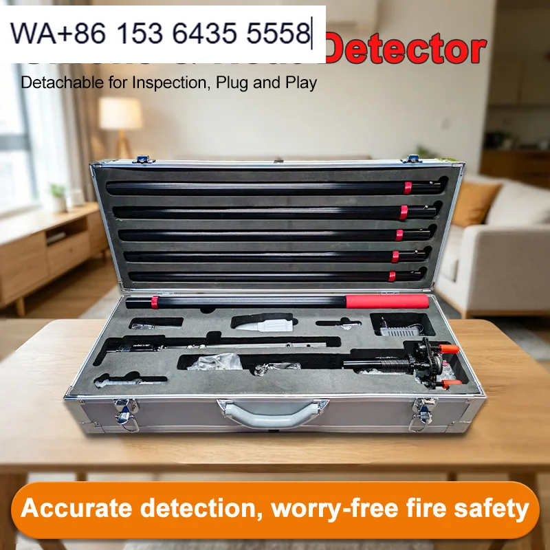 ABS-T2 3-in-1 Smoke and Heat Detector Tester Kit with 3.6m Aviation Aluminum Telescopic Pole and Detector Removal Tool