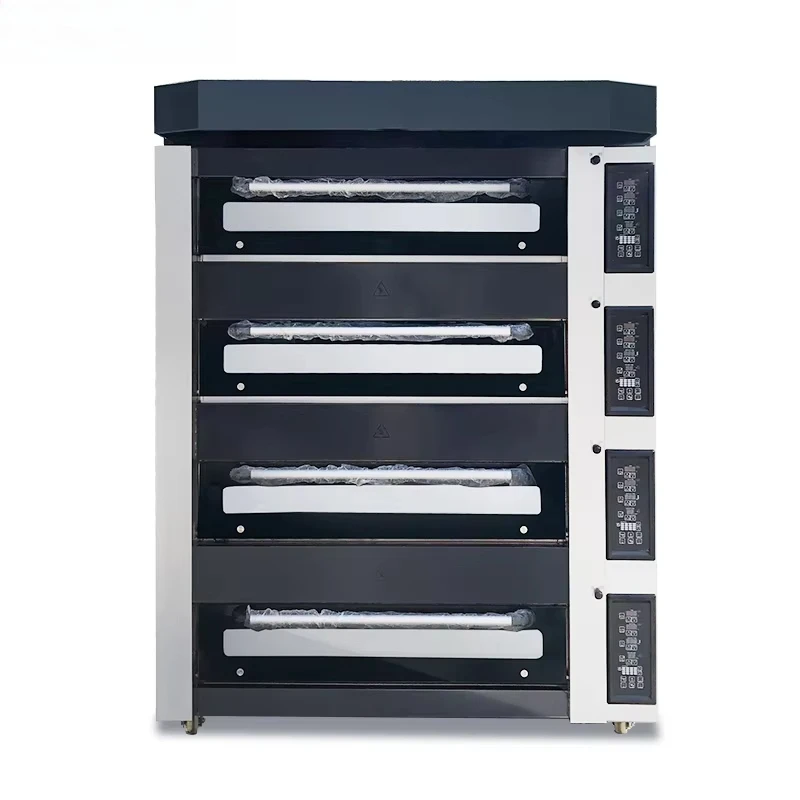 Large Capacity 4-Layer 20 Tray High Efficiency 380V Automatic Supply Restaurant Commercial Gas Deck Oven for Bread Corn Water
