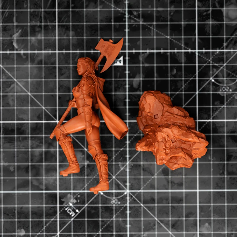 26CM Original Character 6705 Female Barbarian Warrior 3D Print Model Kit Unassembled Unpainted Custom Jigsaw Puzzle GK Figure
