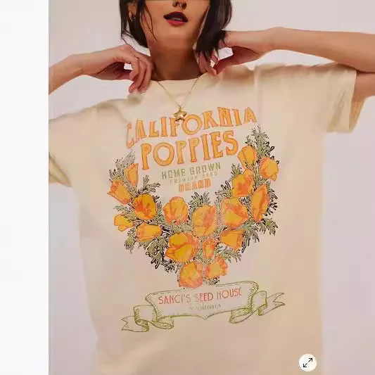 เสื้อผู้หญิงสไตล์เรโทร ลายดอกไม้ พิมพ์ลาย ทรงหลวม ใส่สบาย ผ้าโพลีเอสเตอร์ แขนยาว ทรงหลวม