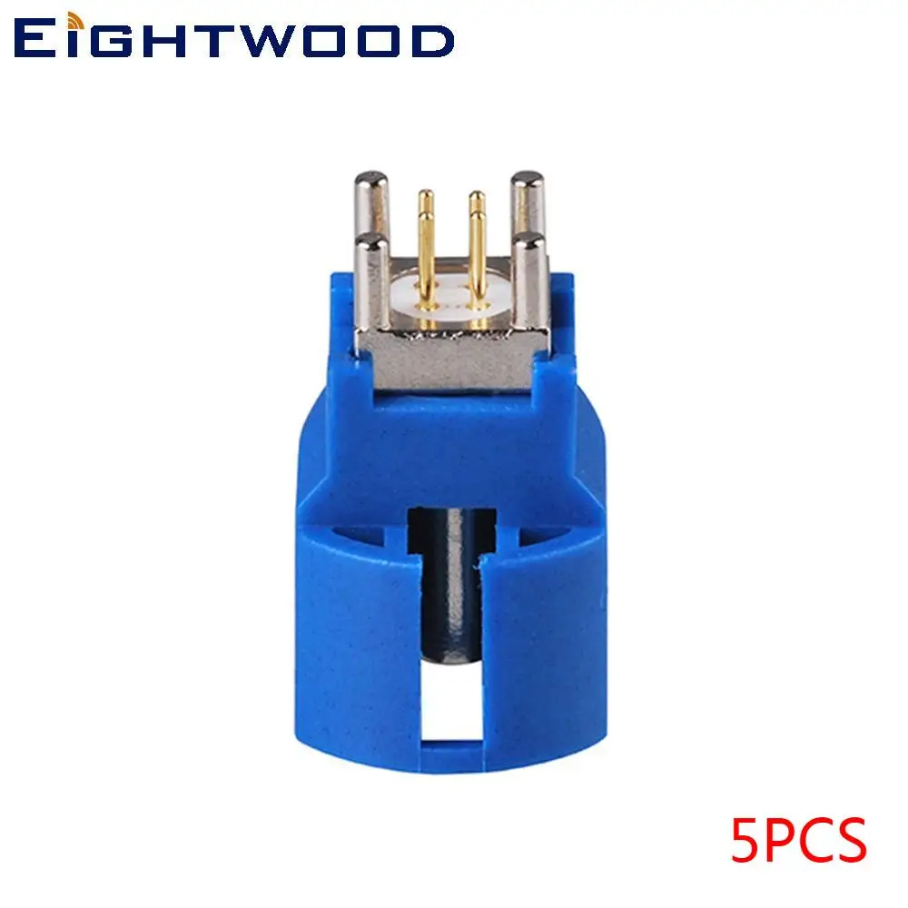 Eightwood Car GPS Antenna Reciever Fakra HSD LVDS 4 Pin Connetor C Blue/5005 Jack Female PCB Mount for Pioneer JVC Kenwood 5PCS