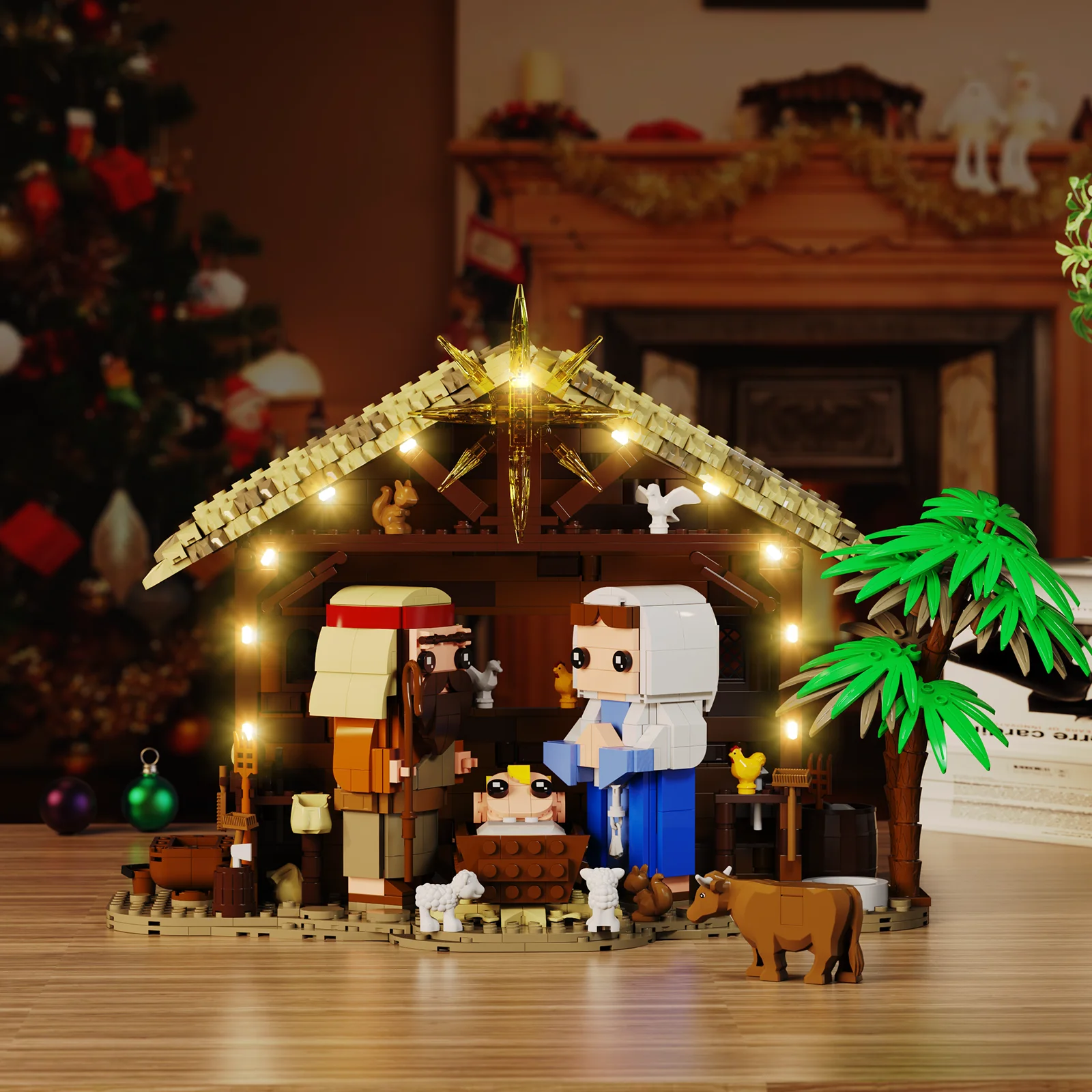 Set di Blocchi da Costruzione della Natività con Figure di Gesù, Modellini in Mattoncini, Giocattoli Cristiani Creativi, Decorazioni per la Casa, Regali per Adulti e Bambini