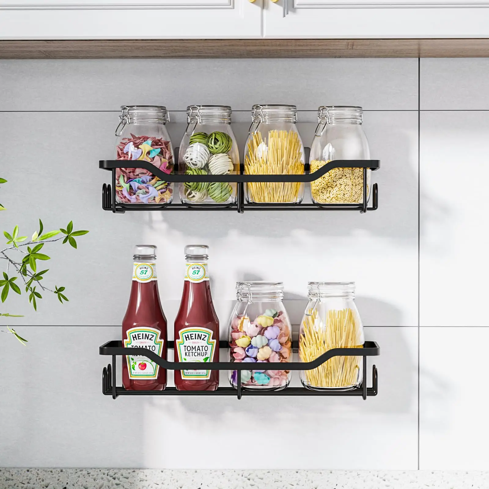 

New non-punching wall hanging kitchen finishing rack seasoning tank storage rack toiletries storage rack