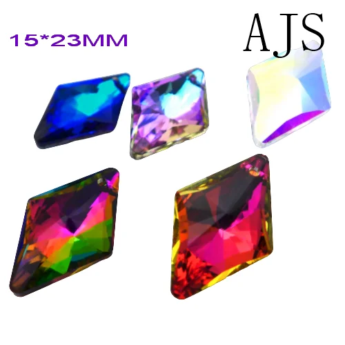 

24/48pcs 15*23MM 6320 Crystal RHOMBUS Shape Pendants Charms AB Mermaid Jewelry Makings Earrings Necklace Hanging Free Shipping