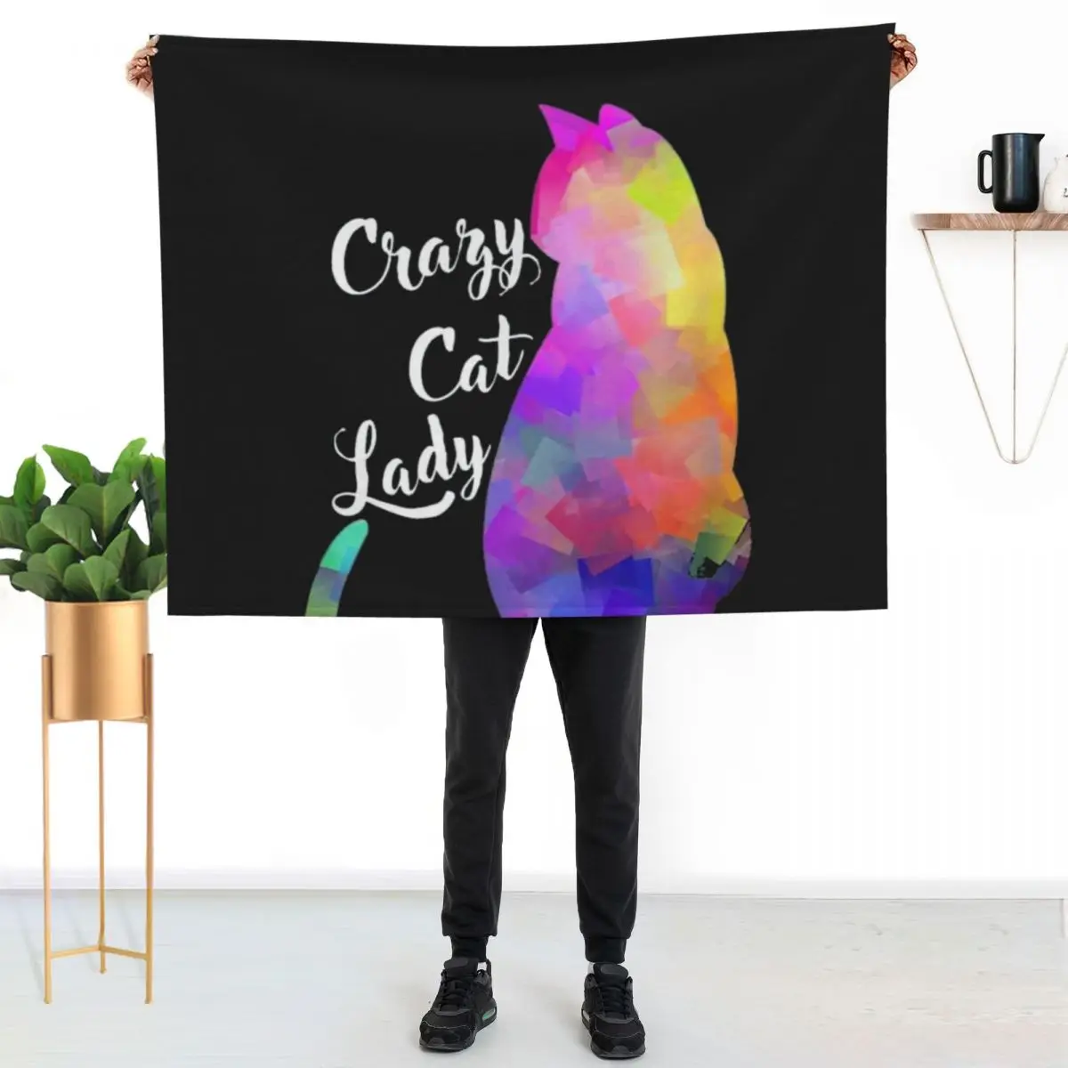 

Crazy Cat Lady Throw Blanket Men's Soft Warm Throw Blanket for Couch