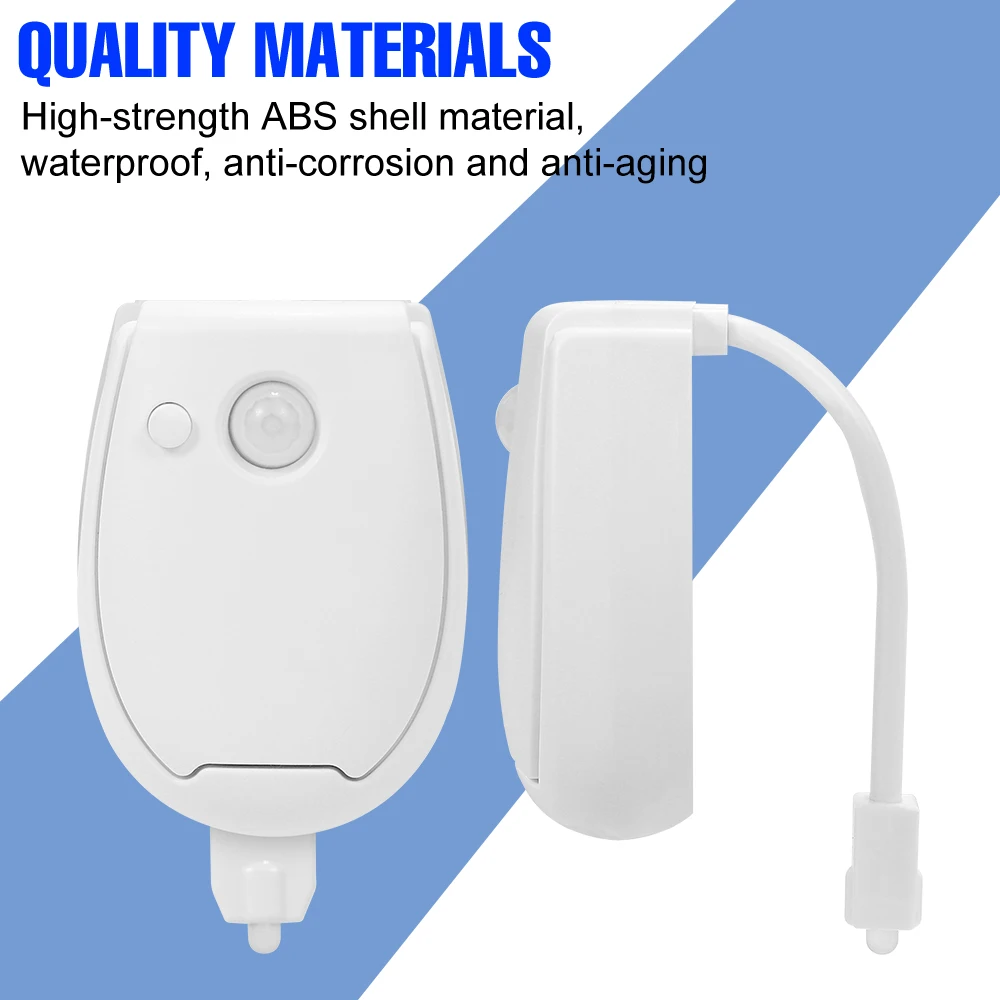 ไฟ LED สำหรับโถสุขภัณฑ์อัจฉริยะ 7 สี 3 โหมด พร้อมเซ็นเซอร์ตรวจจับความเคลื่อนไหว PIR ไฟกลางคืนกันน้ำ ไฟส่องหลังฝารองนั่งชักโครก สร้างบรรยากาศในห้องน้ำ