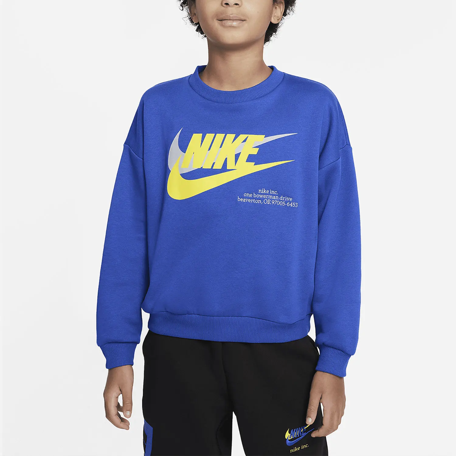 

Женская и детская повседневная толстовка свободного кроя из флиса Nike DX5140-480