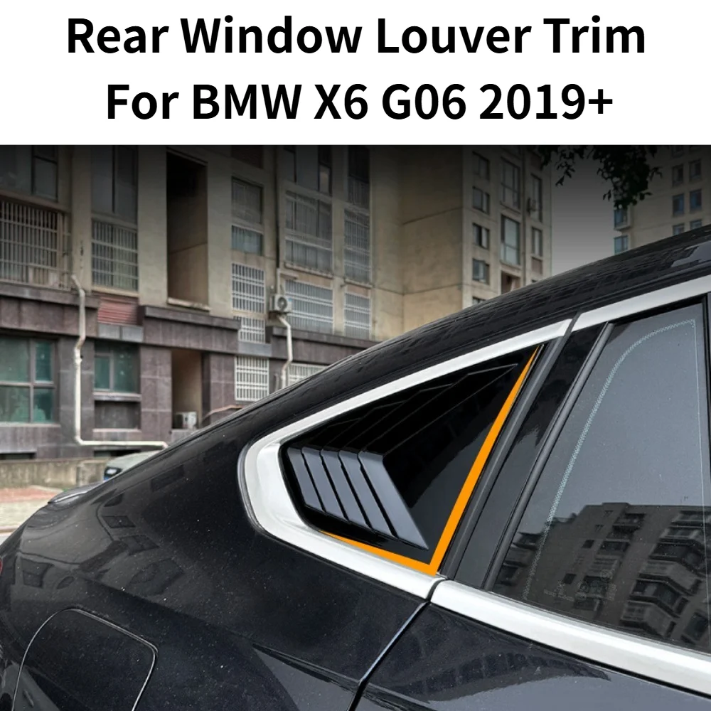 

Rear Window Louver Shutter Triangle Window Cover Trim Sticker For BMW X6 G06 2019+ Auto Exterior Refit Body Kit Accessories