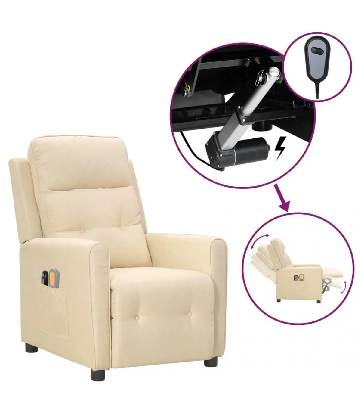 Electric massage chairs electric massage chair cream color fabric