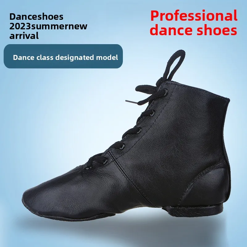 Chaussures de danse Jazz en cuir pour femmes, bottes à lacets pour adultes, chaussures de pratique de Yoga, bottes de Jazz souples et légères, nouvelle collection
