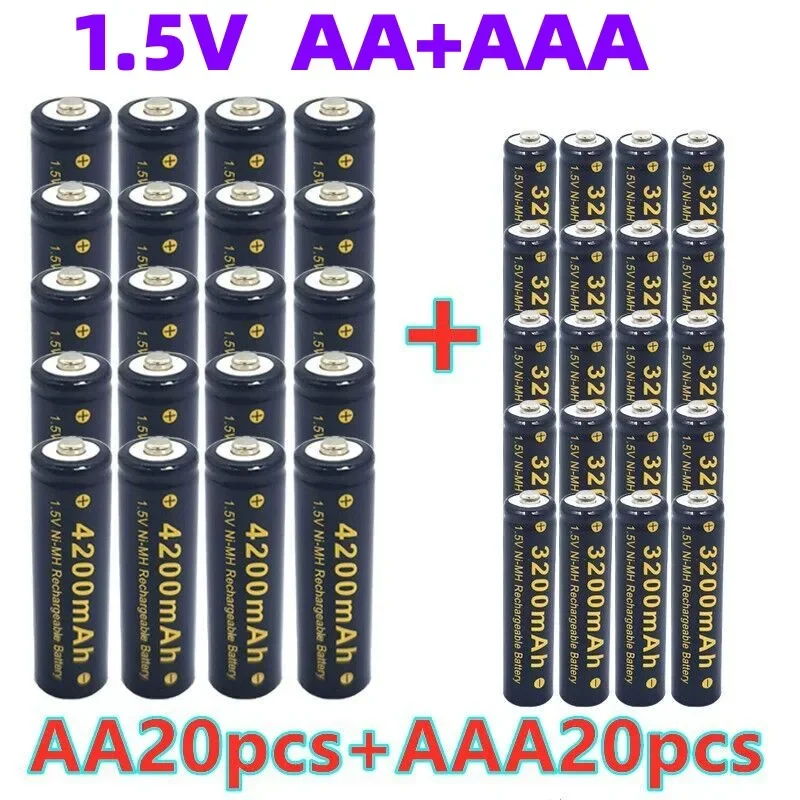 4-40 UDS 1.5V AA 4200mAh Ni MH rechargeable battery +1.5V AAA 3200mAh flashlight watch toy MP3 player replacement Ni MH battery.