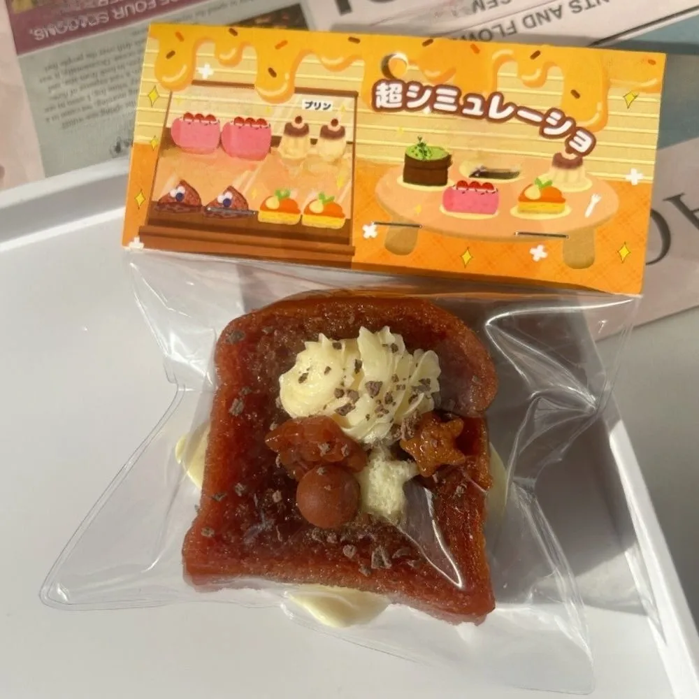 Simulation Toast Squeeze Chocolate Cheese Mini Cute Cake Soft Fingertip Stress Relief Double Layered Decompression Halloween