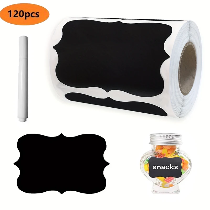 

1 рулон, водонепроницаемые наклейки для классной доски, кухонные этикетки для специй, наклейки для бытовых банок, этикетки для бутылок, этикетки для написания специй, подарок, 120 шт.
