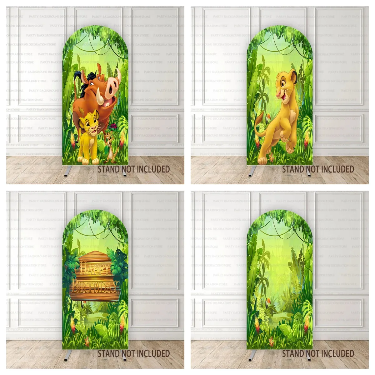 

Disney Simba Green Forest Lion King Cartoo Birthday Party Photography Princess Girl Baby Shower Arch Backdrop Background Decor