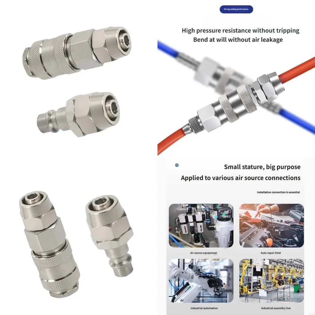 Pneumatic Fitting Quick Coupling Connector Coupler Air Hose Fittings Coupling Compressor Accessories Easy to Install JOMD