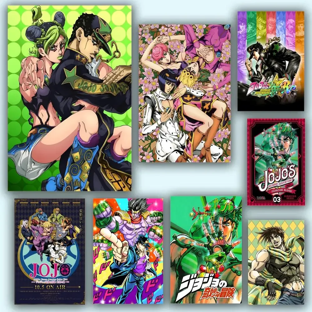 

J-J-JoJo B-Bizarre A-Adventure Poster HD Waterproof PVC Wall Art - Aesthetic Removable For Office Home Bedroom