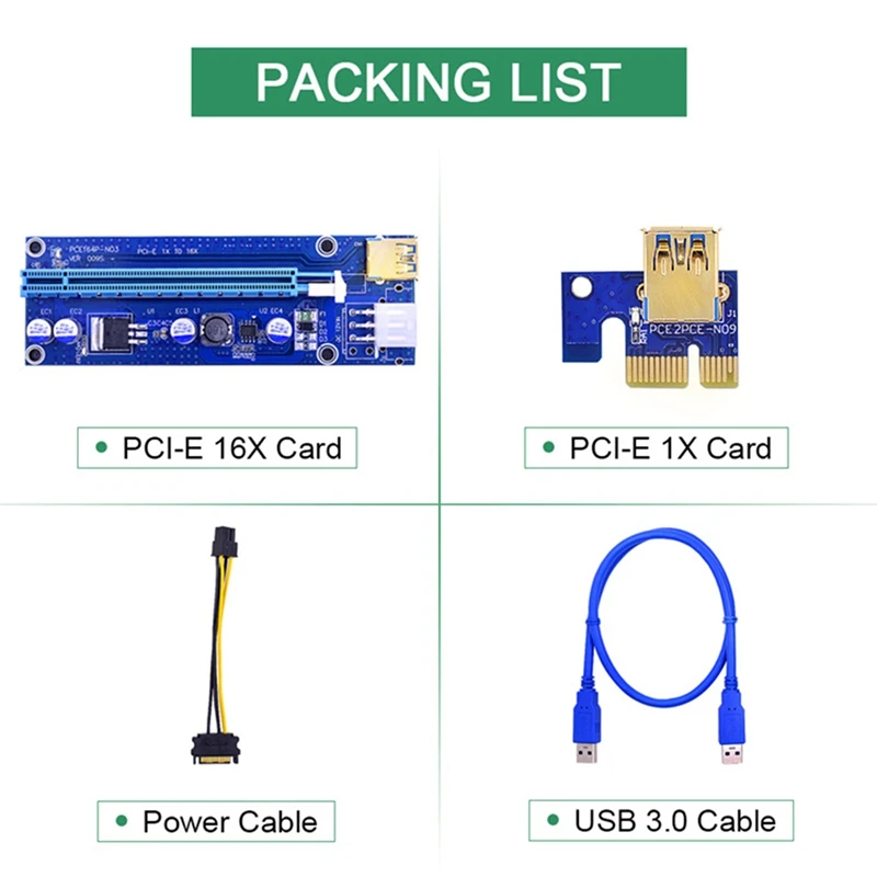 VER009S USB3.0 Pci-E To Pci Adapter Card Pci-E 1X To 16X Image Card Extension Cable Bitcoin Mining Adapter Card