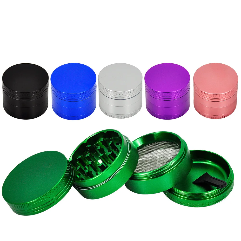 4-pieces 40mm Herb Tobacco  Grinder Smoking Accessories Manual Hand Grass Spice Aluminium zinc Grinder Smoking Pipe