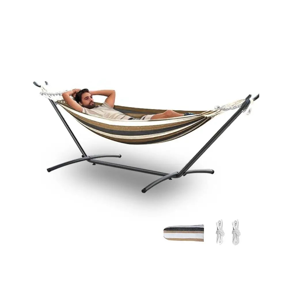 

Double Hammo With Stand, 2 Person Hammo With Carrying Bag,Heavy Duty Portable,500 Lb Acity, Perfect For Both Indoors And