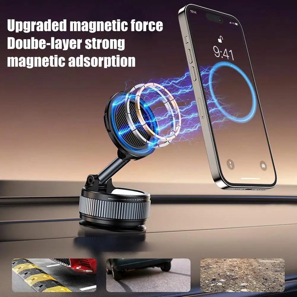 Magnetische telefoonhouder Auto met opvouwbare roterende functie Standaard Vacuümadsorptie Sterke zuigtelefoon Magnetische standaard