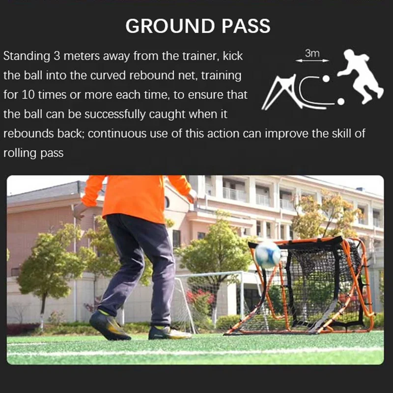 両面簡単組み立てポータブル耐久性フットボール裏庭トレーニングパスショットネット子供大人サッカートレーニングリバウンドネット