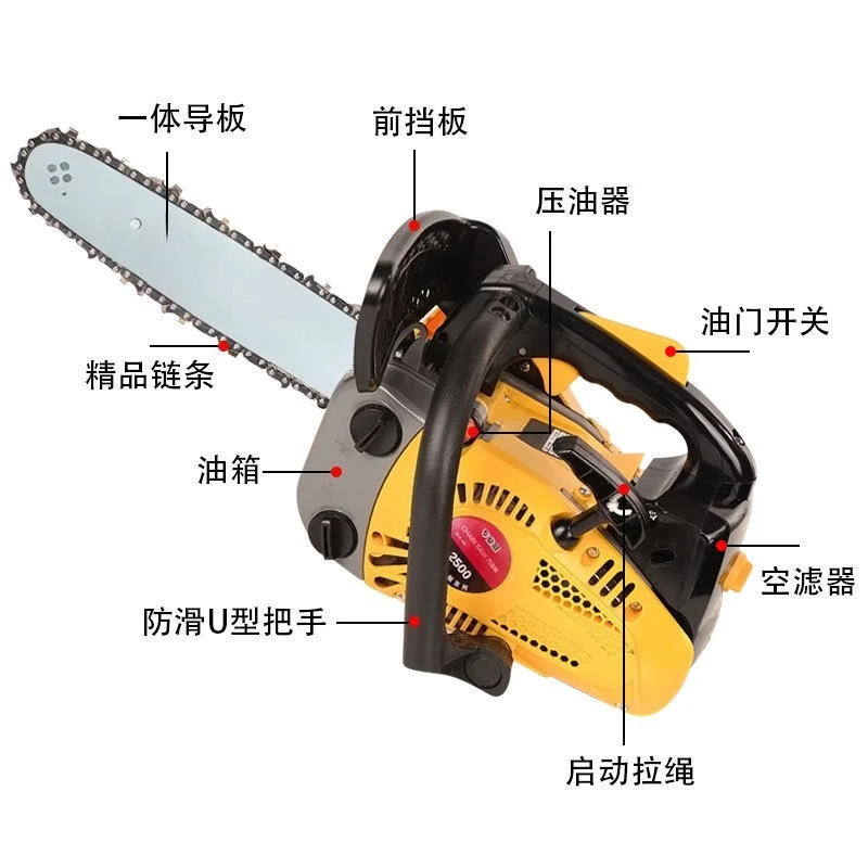 Household Convenient 25cc One Handed Chainsaw 12 Inch Small Logging Saw Bamboo Cutting Saw