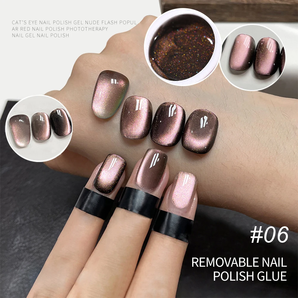 6 ml/Glas Schokolade Katzenauge Herbst Winter Serie Magnetischer Gelpoliermittel Nagelgelmantel Semi Permanent UV LED Abnehmbarer Maniküre-Lack