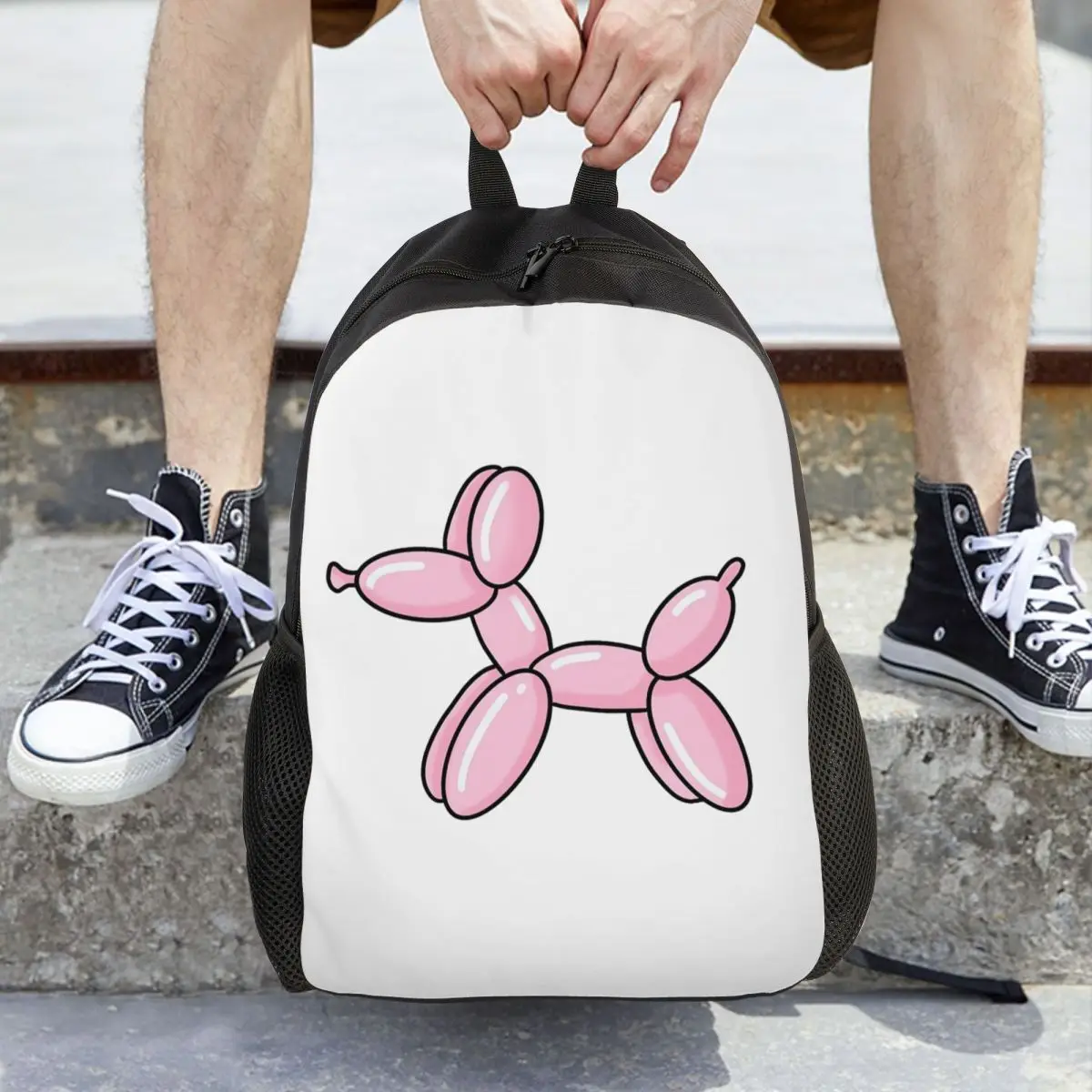 حقيبة ظهر مدرسية للطلاب باللون الكلب الوردي للمشي لمسافات طويلة والسفر حقيبة نهارية للرجال والنساء حقيبة كتب عصرية حقائب كتف