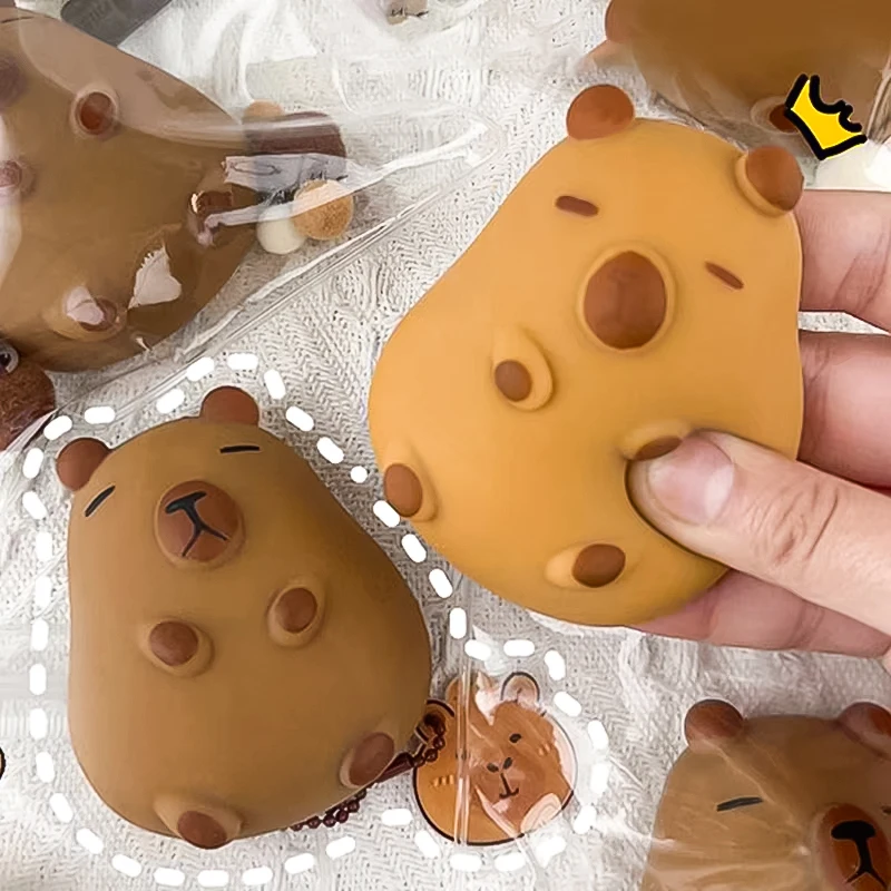 Hot Sticky Cute Capybara Soft Waxy TPR Slow Rebound Doll Toy Funny Prank Gifts Children Adults Decompression Finger Sensory Toys