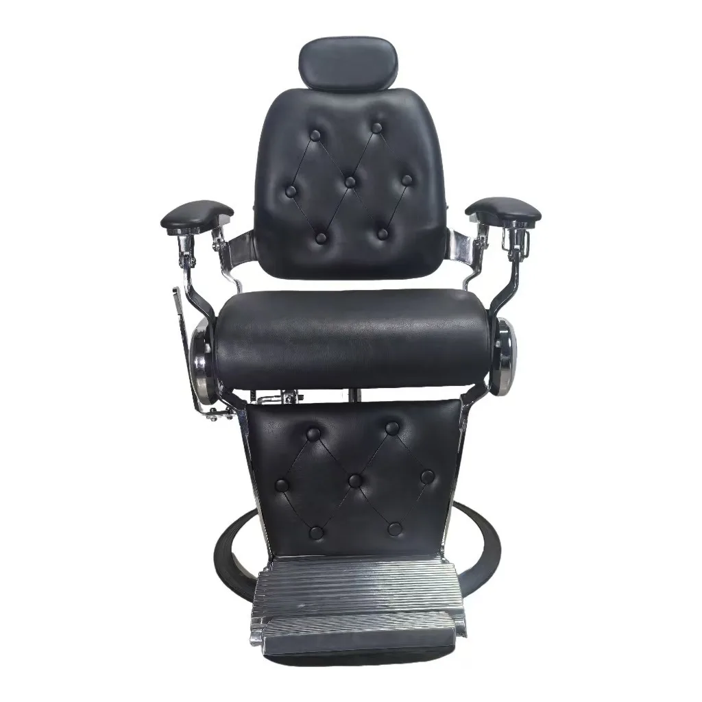 كرسي ريترو للعناية بالشعر برأس زيتي، كرسي كبير لصالونات الشعر، كرسي قابل للتعديل والمستلق مصمم خصيصًا لصالونات الشعر