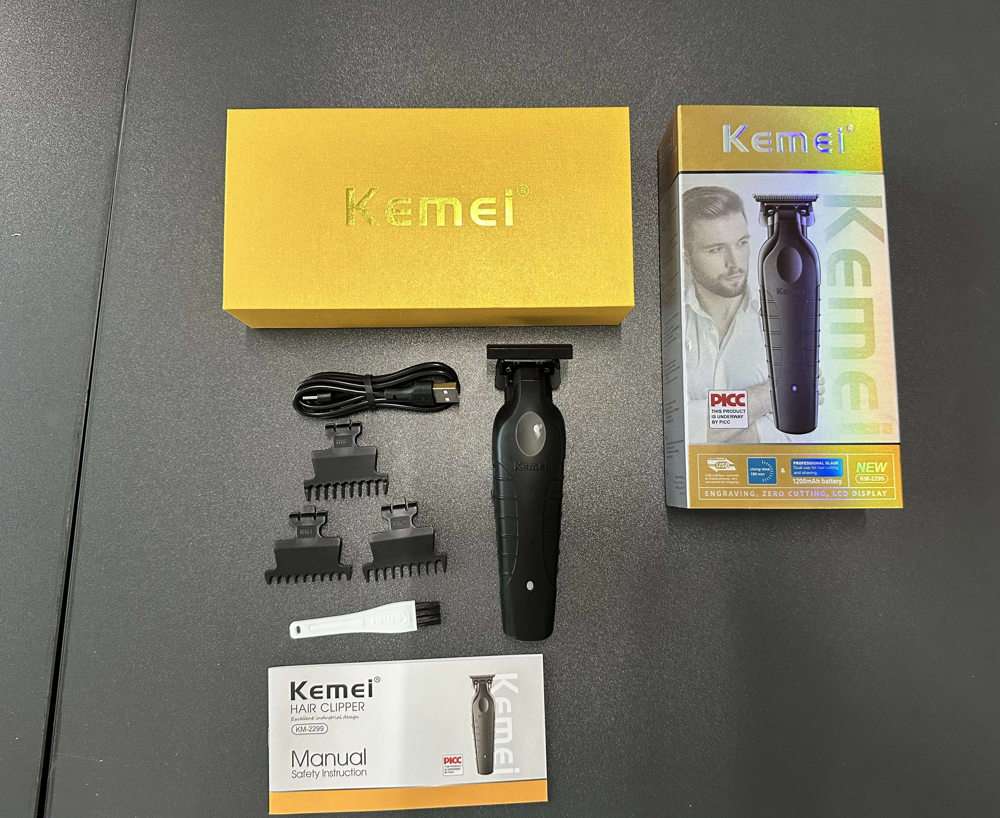 Tagliacapelli con ricarica rapida USB Kemei km-2299 1200MA ricarica tagliacapelli wireless accessori originali lama