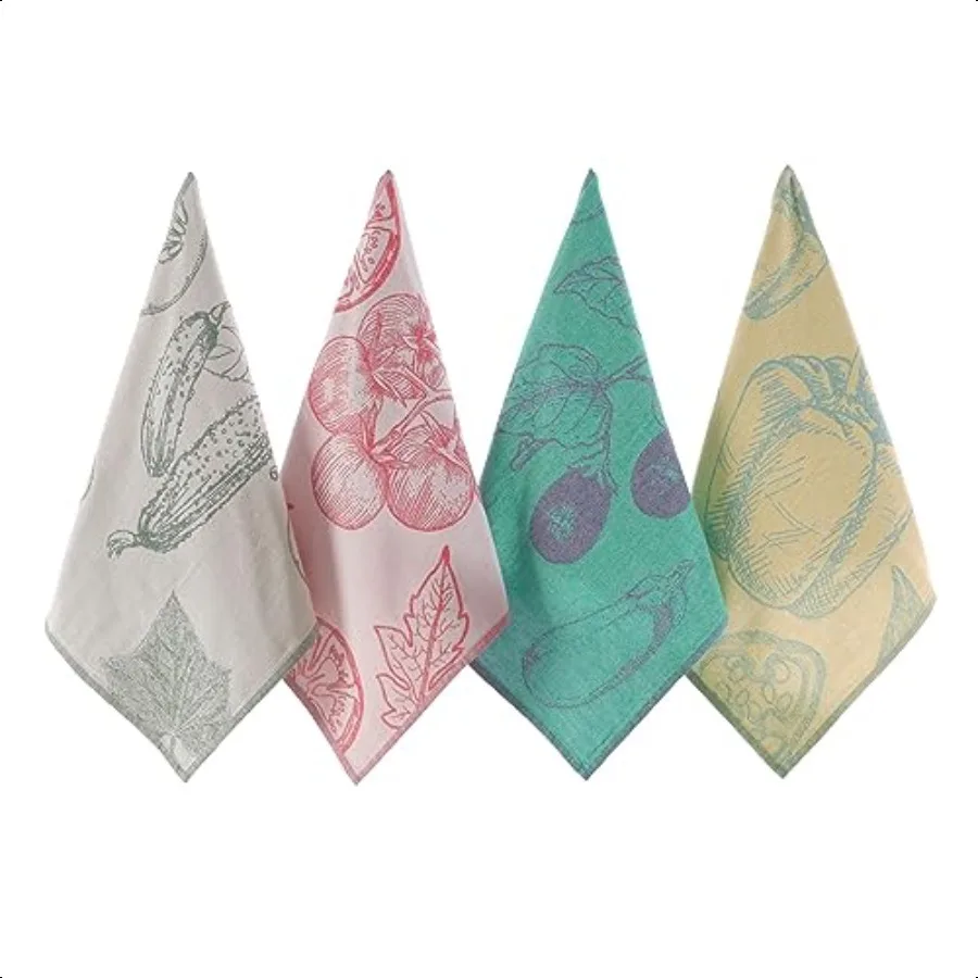 

Garden Vegetables Jacquard Tea Towel Set Stylish and Functional Dish Towels