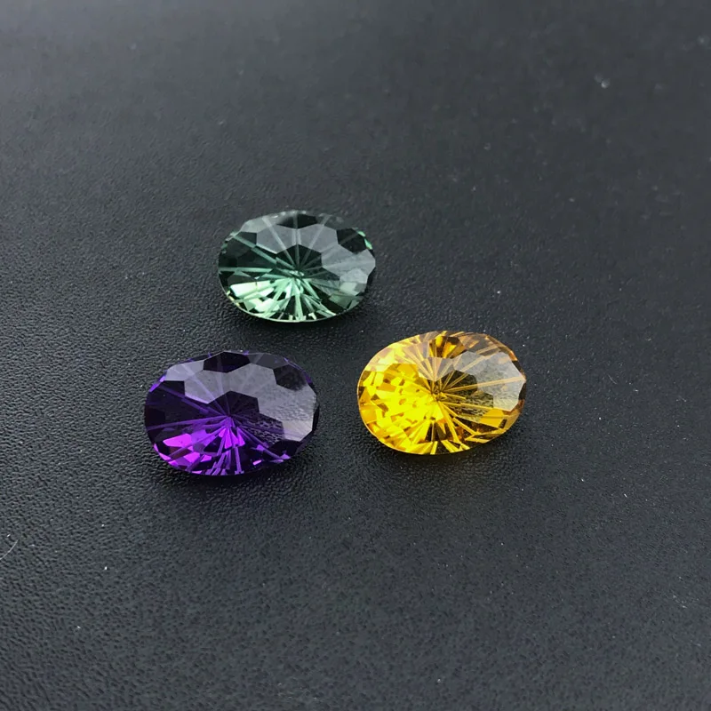 VANTJ Natural Citrine Loose Gemstone Amethyst Oval Football Cut 8*10mm for Diy Jewelry Mounting Women Party Gift Wholesale