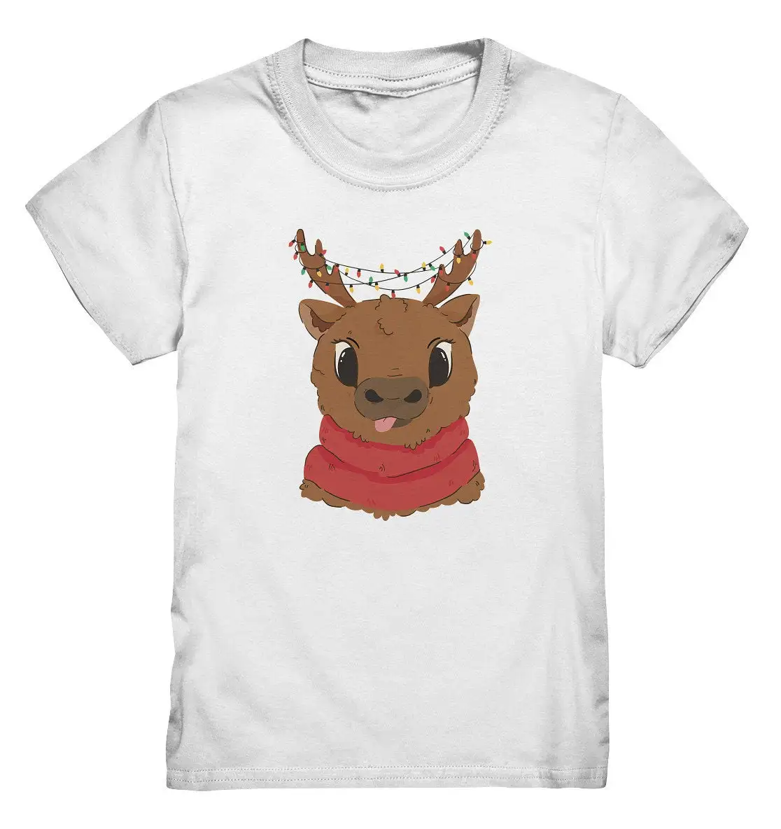 Children'S Shirt With Reindeer Antlers Christmas Design Premium T