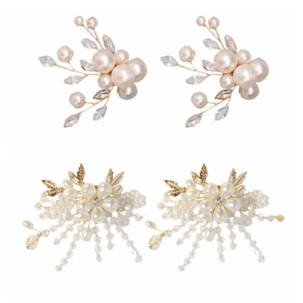 1 زوج DIY أحذية الزفاف اكسسوارات حجر الراين حبات اللؤلؤ DIY الأحذية سحر انفصال أحذية الزفاف الأنيقة الديكور الفتيات #5