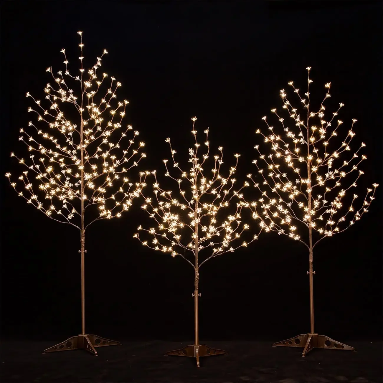 

Lighted Cherry Blossom Tree Set 4ft, 5ft and 6ft with 144/184/240 Warm White LED Lights for Holiday Decor - Dimmable