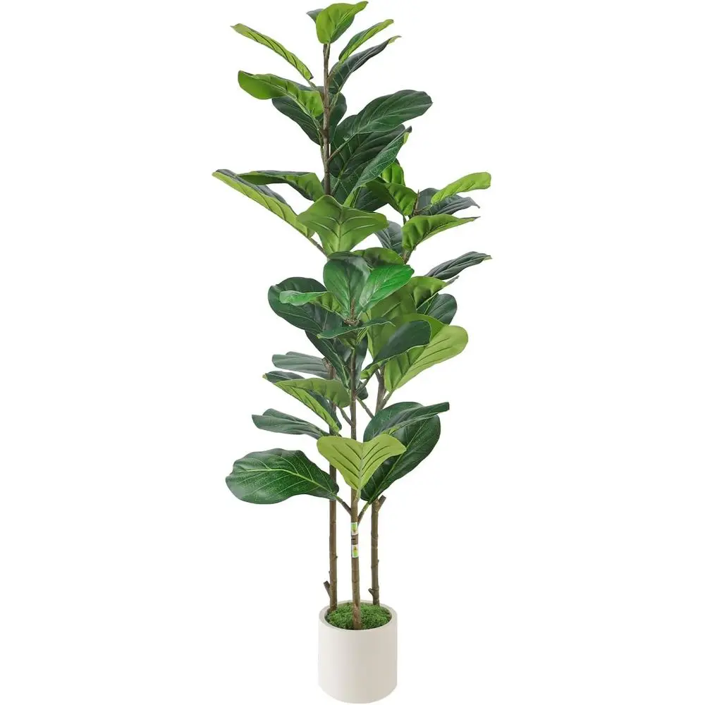 

Искусственное фикусовое дерево высотой 1,2 м с белым кашпо, идеально подходит для использования в помещении или на улице.