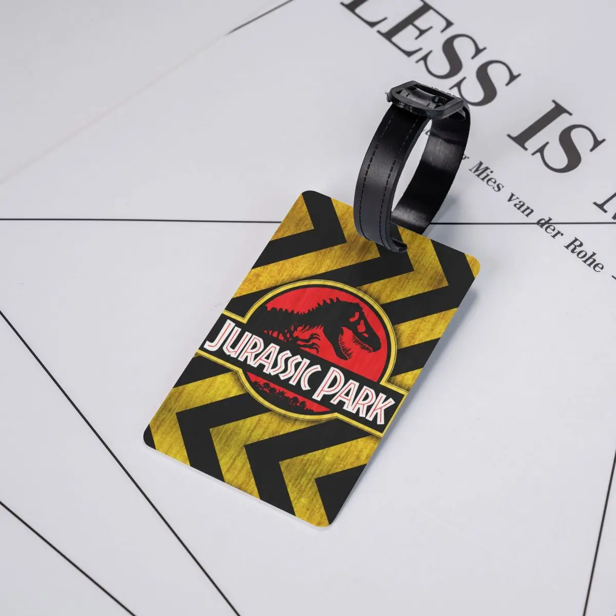 Etiqueta de Bagagem Jurassic Park, Logotipo personalizado, Etiqueta Bagagem Amarelo, Proteção de Privacidade, Dinossauro Gigante, Bagagem Tags, Mala