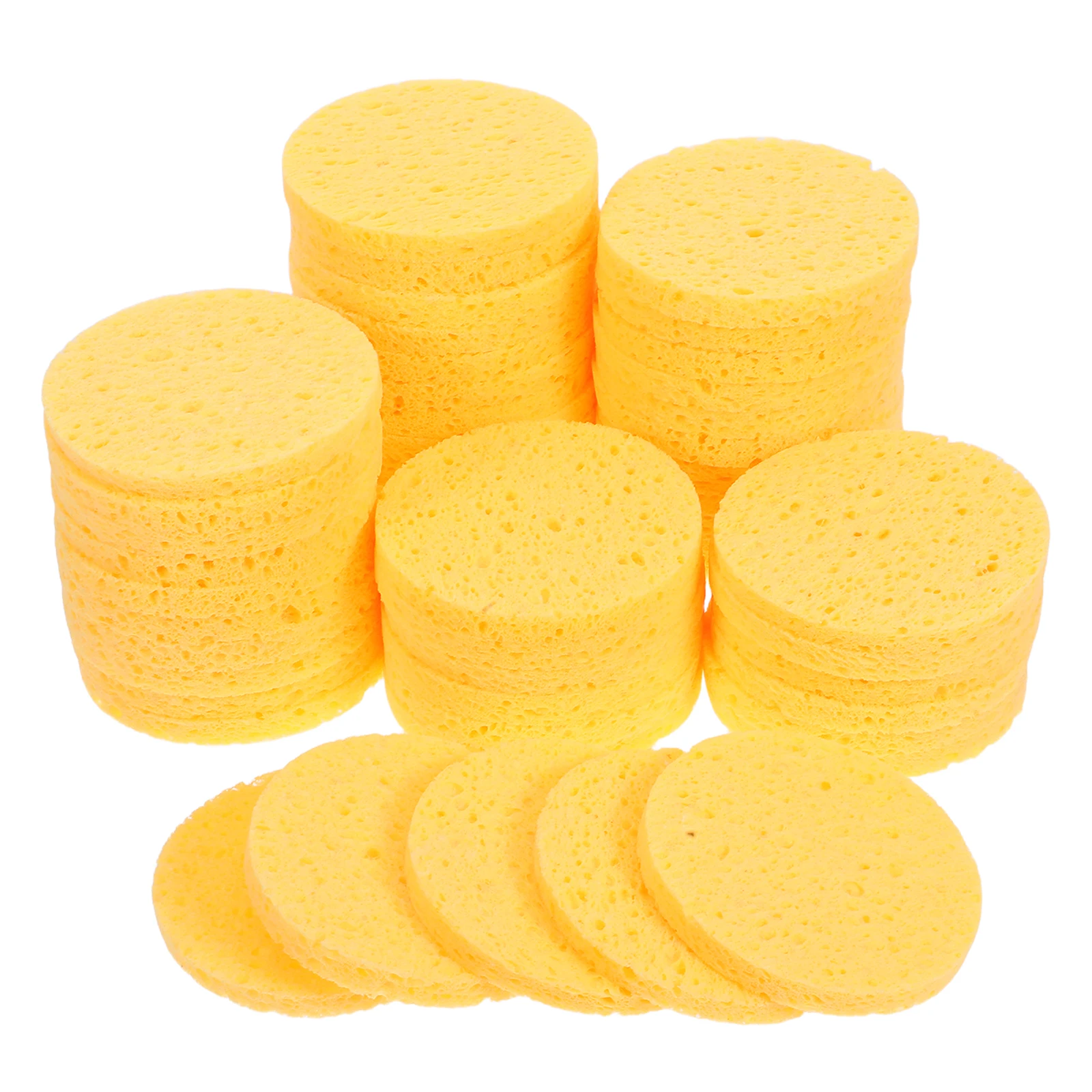 

50pcs Natural Wood Pulp Face Sponge Cellulose Compressed Cleansing Puff Facial Washing Makeup Remover Skin Care Tool Round Skin